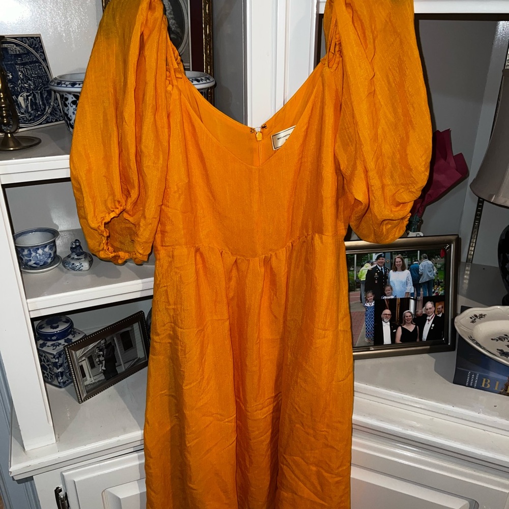 Moulinette Soeurs Vibrant Orange Long Sleeve Dress